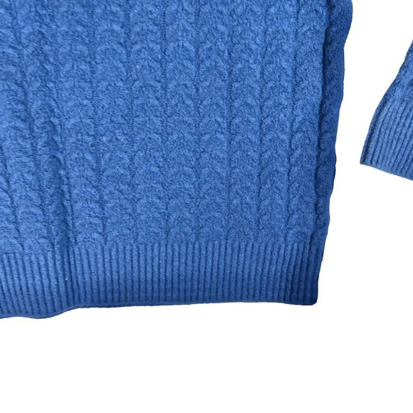 Abercrombie & Fitch || Men's Cable Knit Sweater Lighthouse Blue Size Medium - Picture 6 of 7